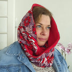 Cache-cou / Tour de cou / Snood DOUBLE (2 tours) - 1 côté tissu Wax / 1 côté tissu polaire