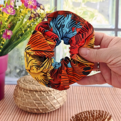 Chouchou cheveux en tissu Wax fait main