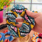 Chouchou cheveux en tissu Wax fait main