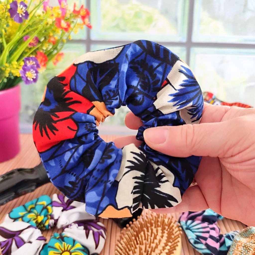 Chouchou cheveux en tissu Wax fait main
