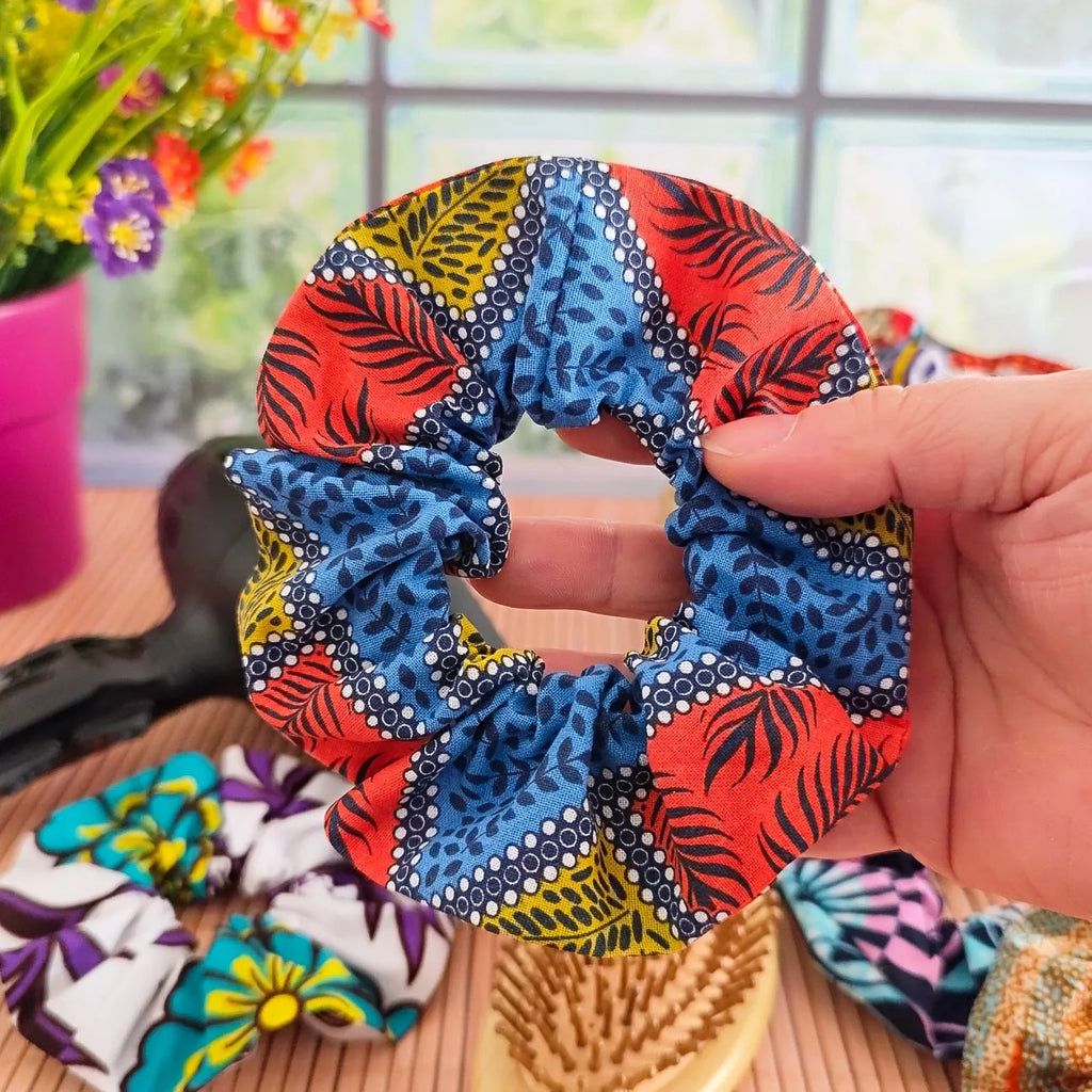 Chouchou cheveux en tissu Wax fait main