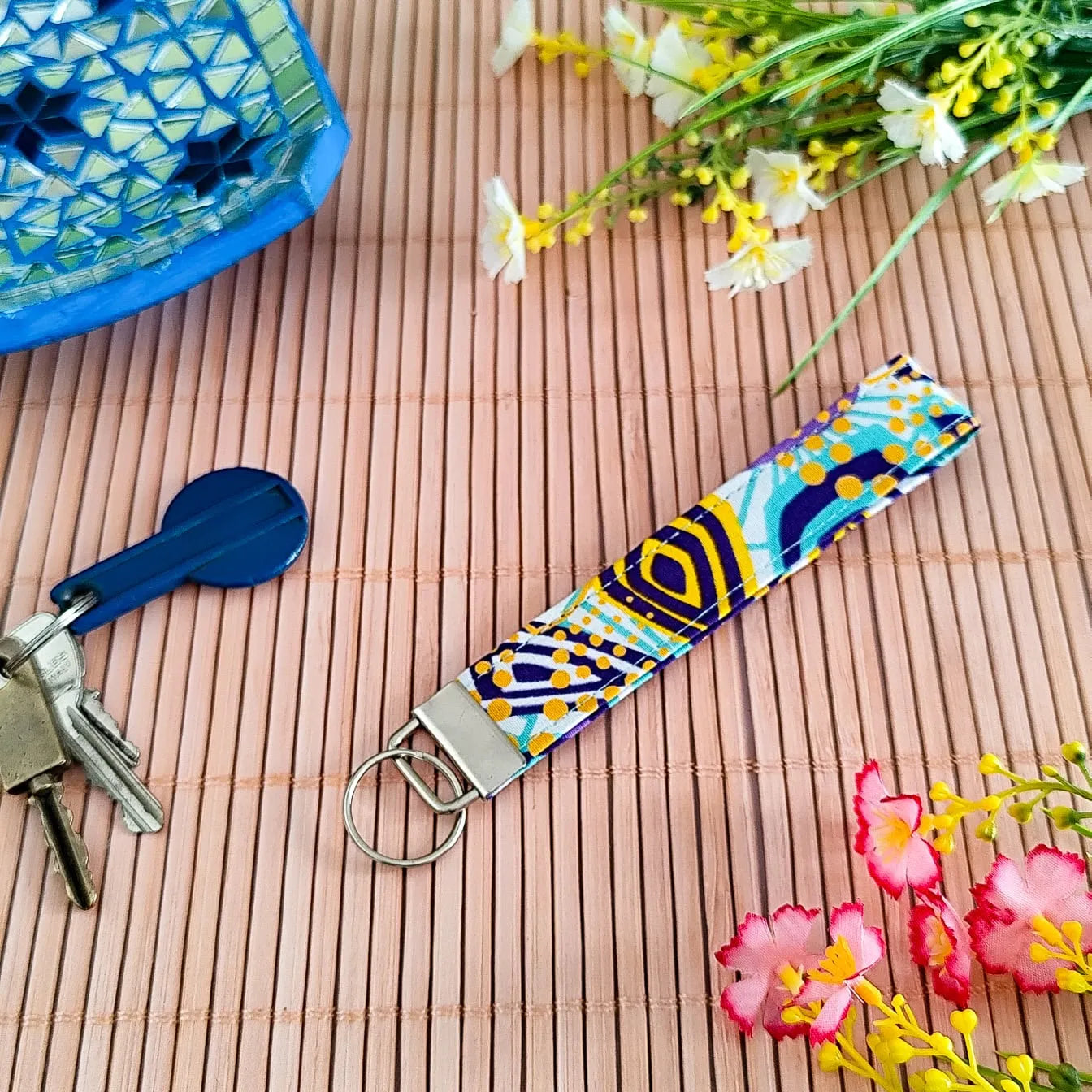 Dragonne / Porte clés en tissu Wax