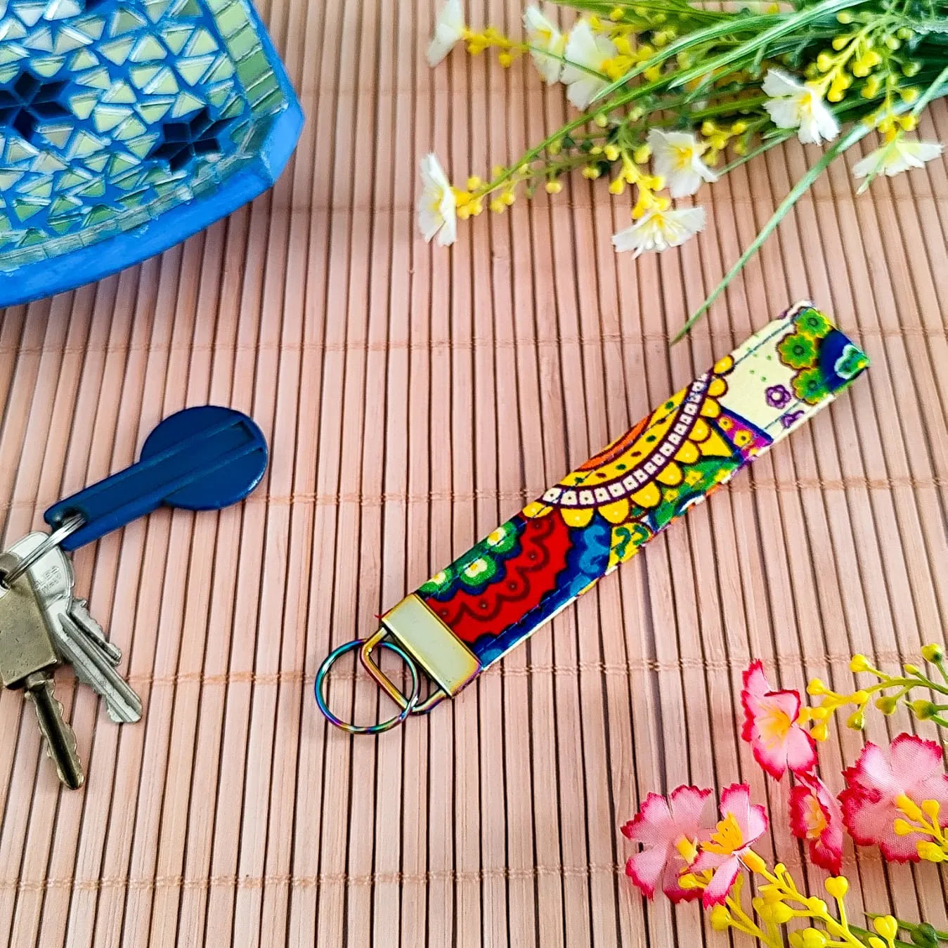 Dragonne / Porte clés en tissu Wax