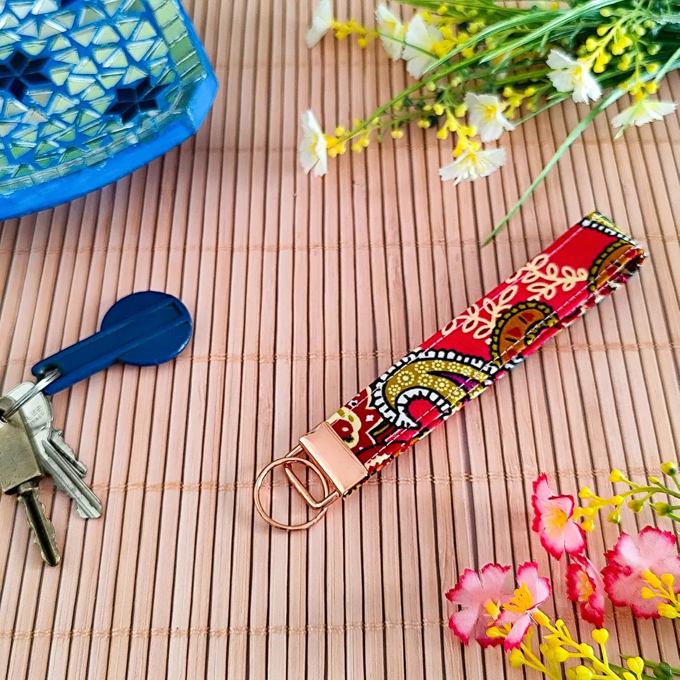 Dragonne / Porte clés en tissu Wax