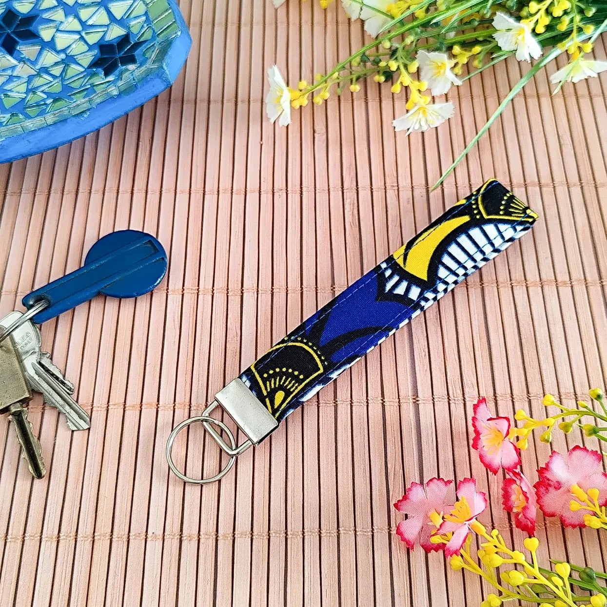 Dragonne / Porte clés en tissu Wax