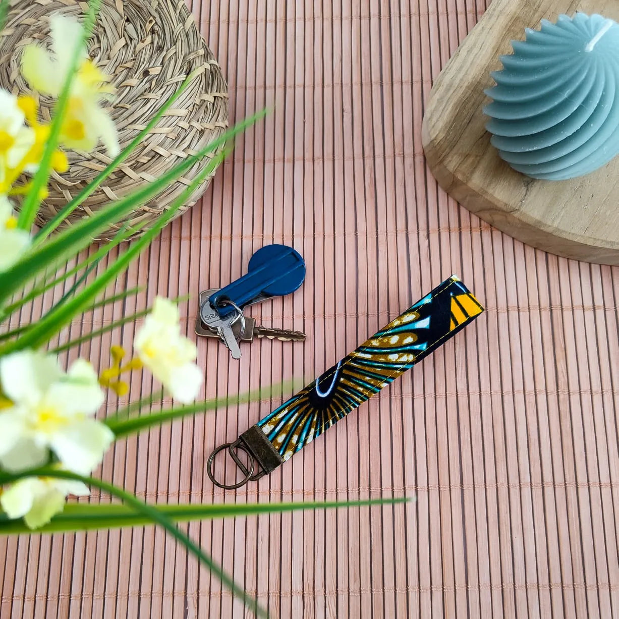 Dragonne / Porte clés en tissu Wax