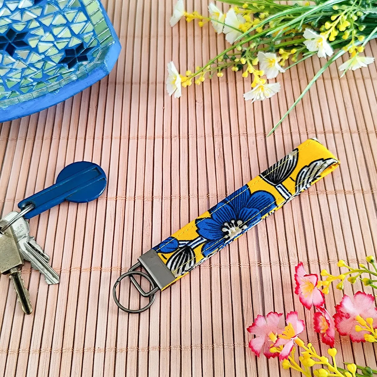 Dragonne / Porte clés en tissu Wax