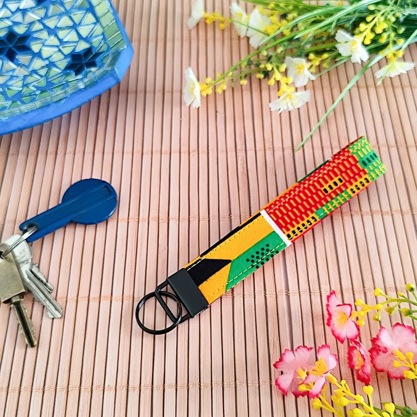 Dragonne / Porte clés en tissu Wax