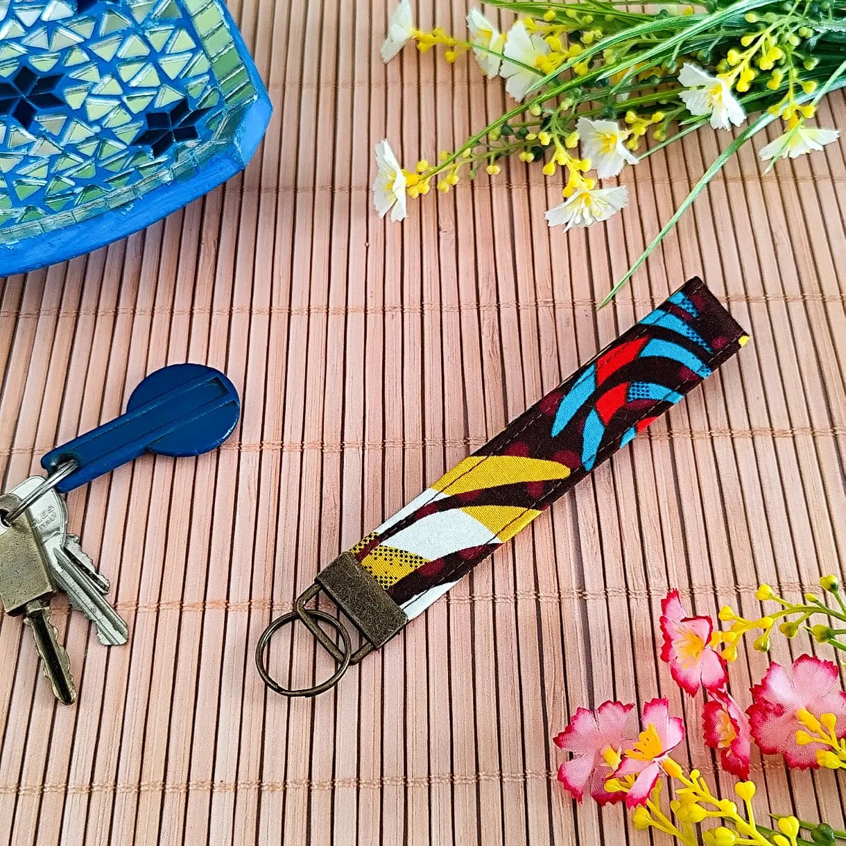 Dragonne / Porte clés en tissu Wax