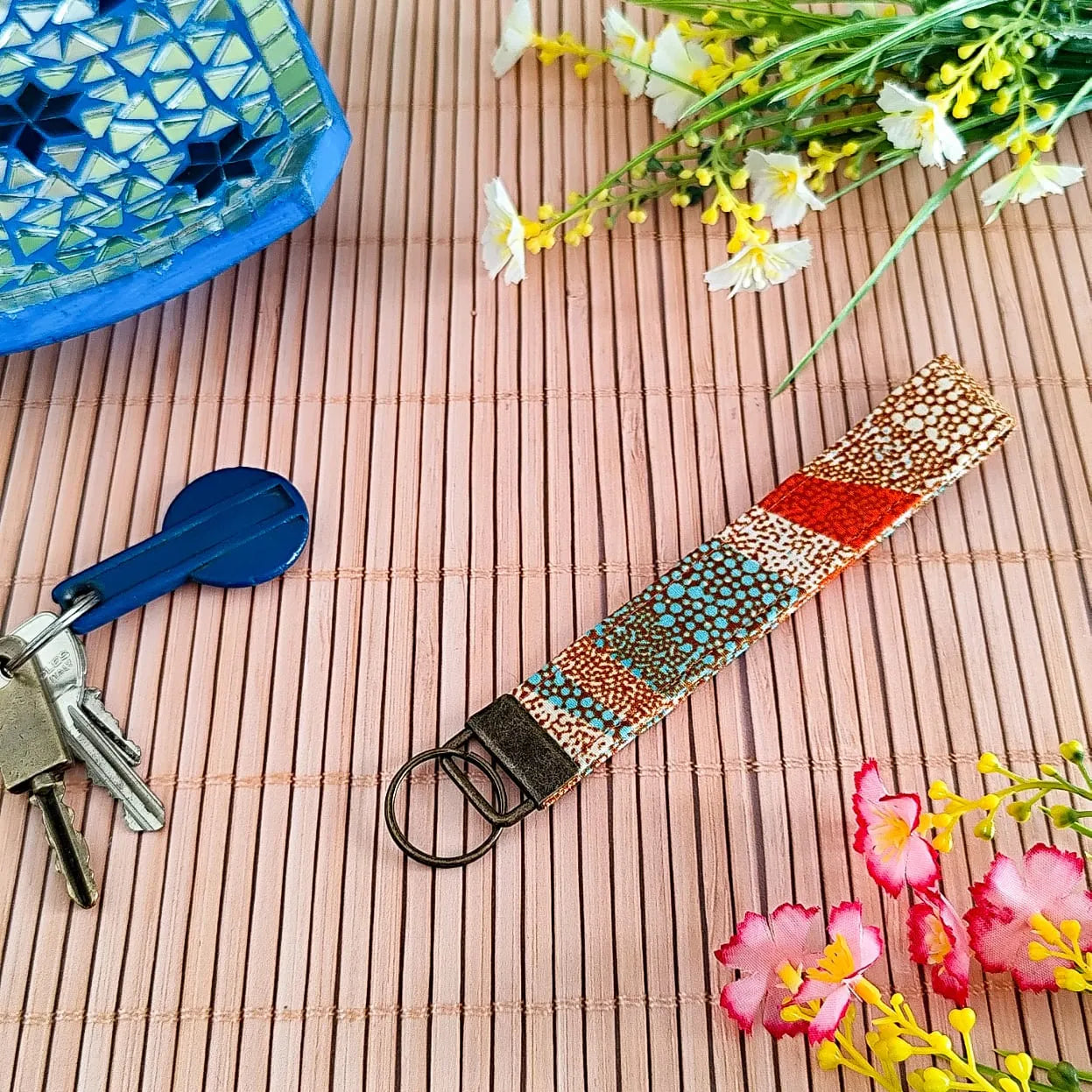 Dragonne / Porte clés en tissu Wax