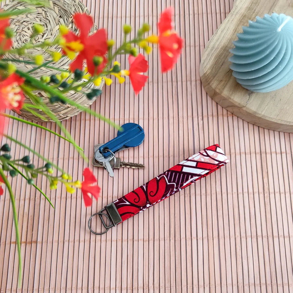 Dragonne / Porte clés en tissu Wax