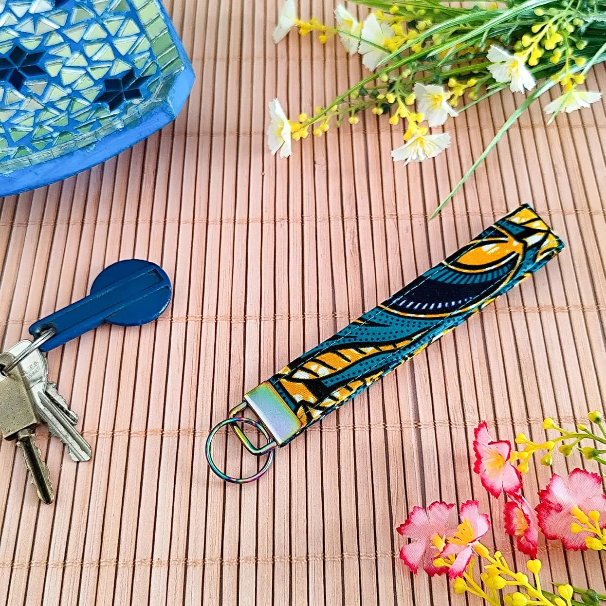 Dragonne / Porte clés en tissu Wax