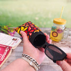 Etui à lunettes en tissu Wax avec fermeture à clapet - Fait main