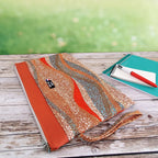 Pochette à main souple Femme - Wax orange - beige - bleu