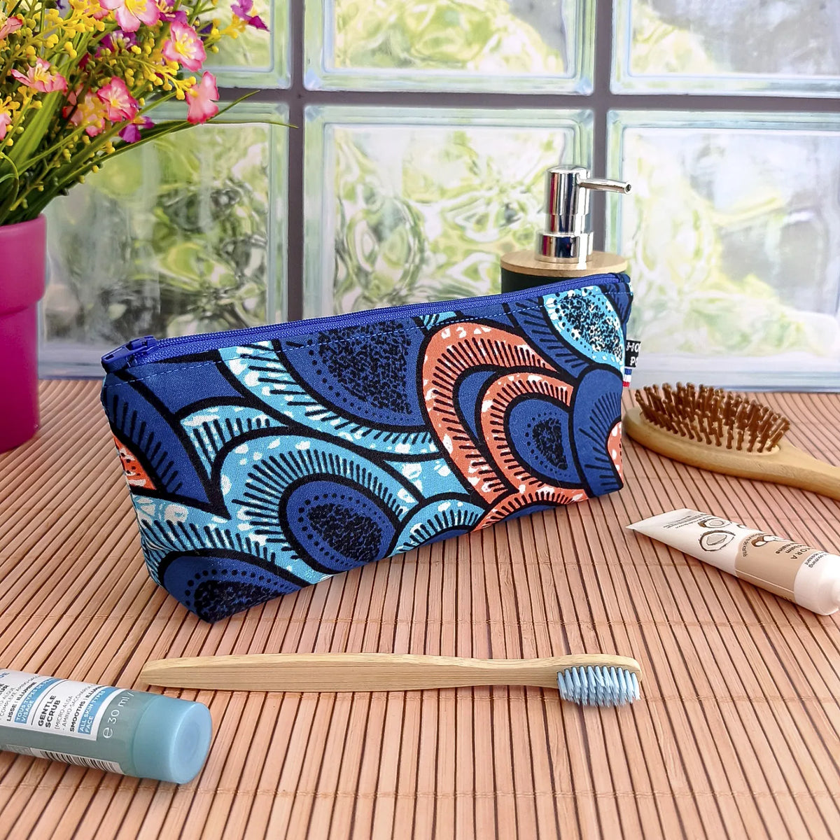 Grande trousse en tissu Wax