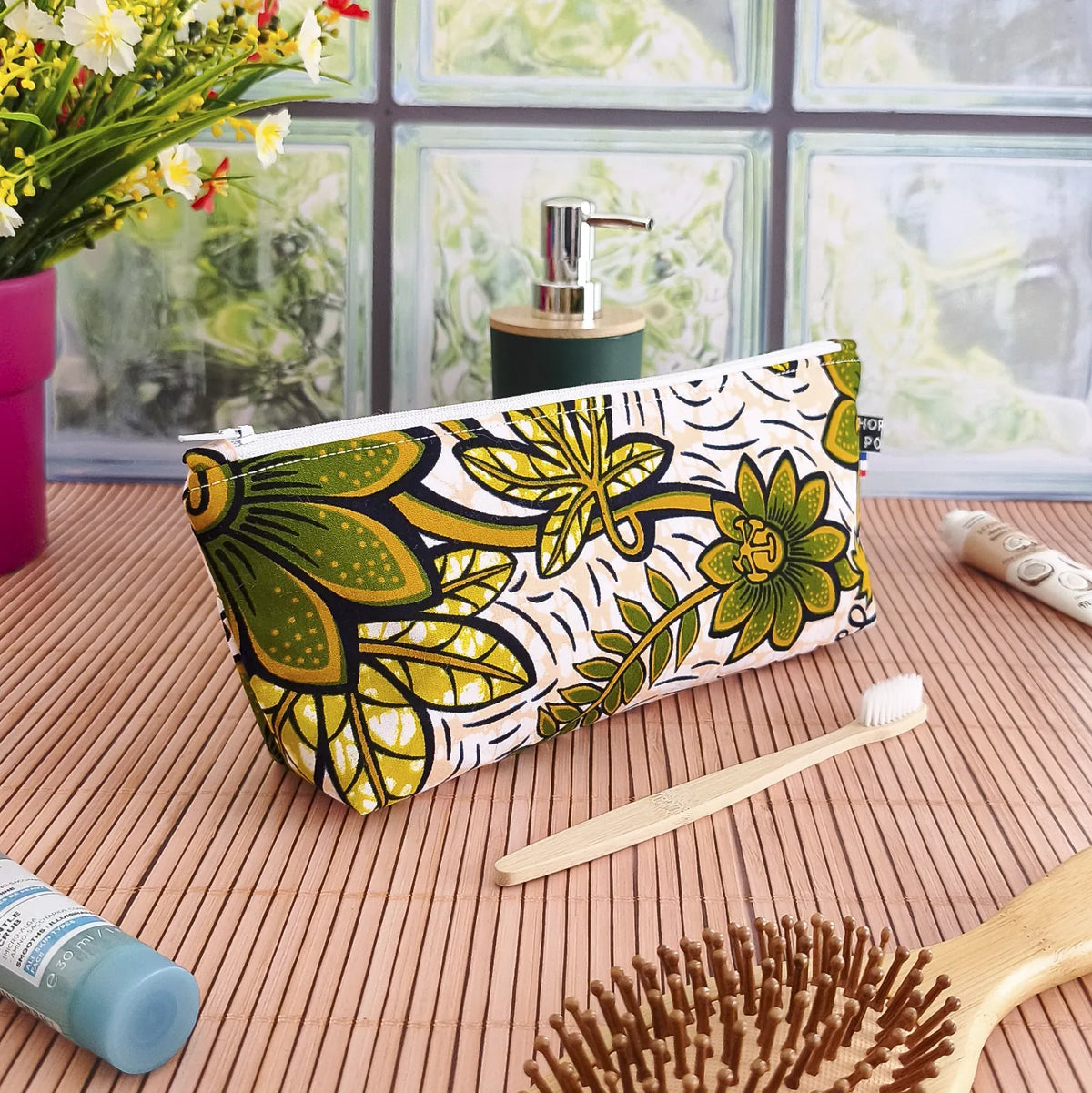 Grande trousse en tissu Wax