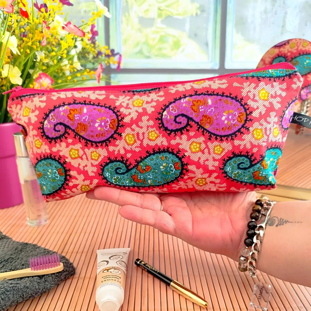 Grande trousse en tissu Wax