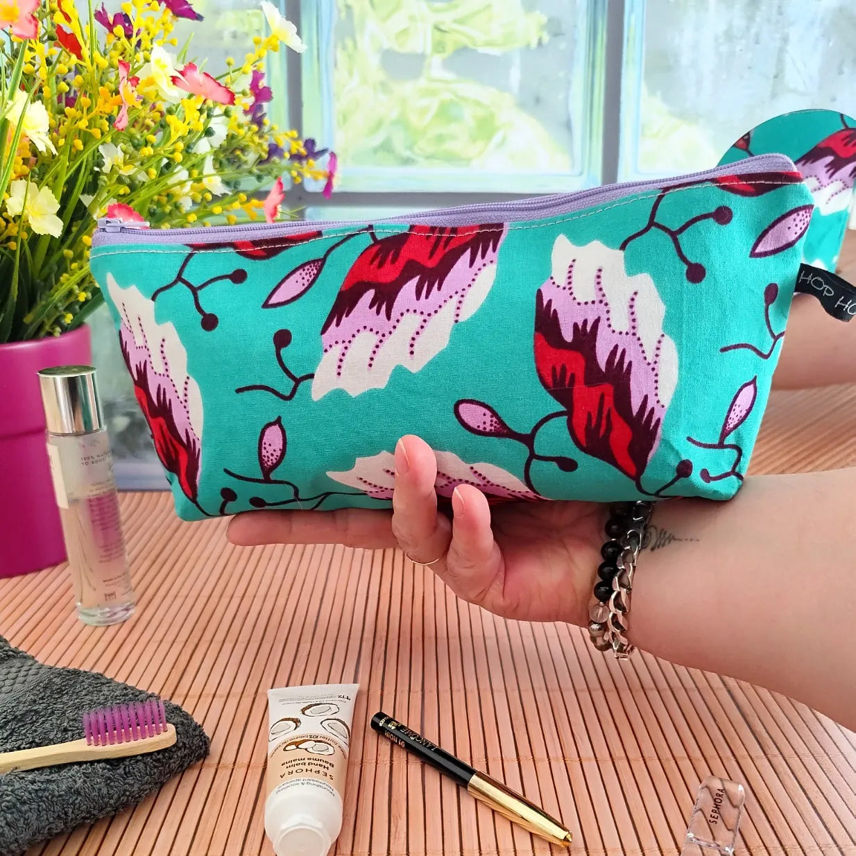 Grande trousse en tissu Wax