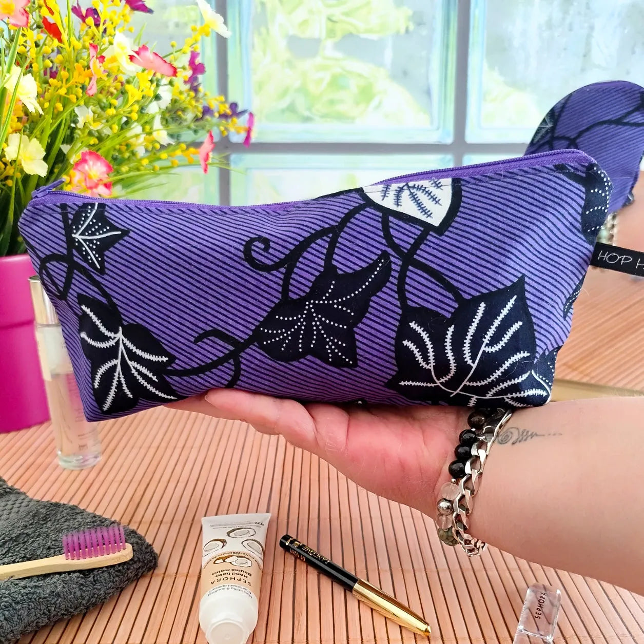 Grande trousse en tissu Wax