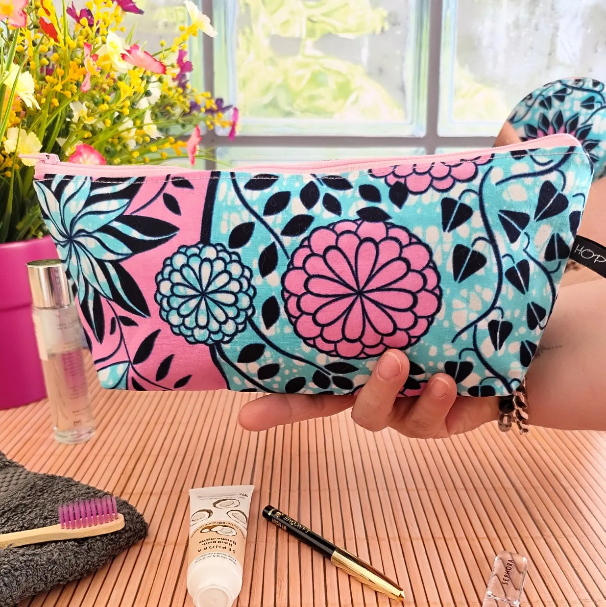 Grande trousse en tissu Wax