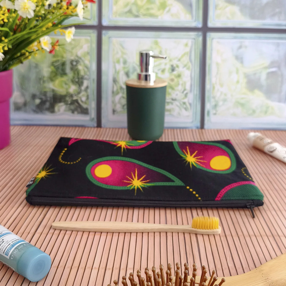 Grande trousse en tissu Wax