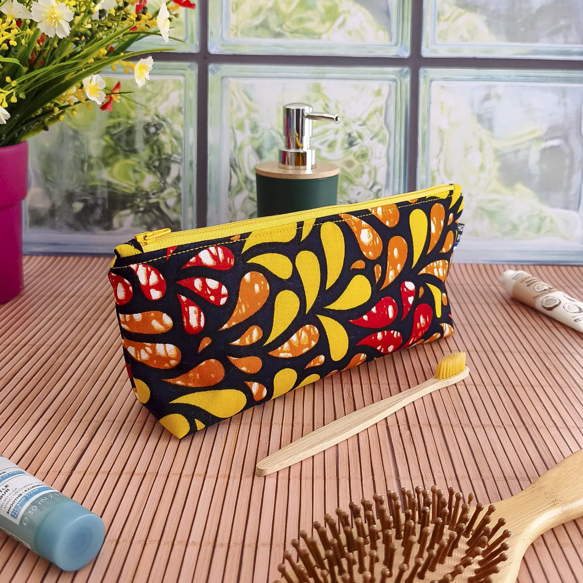 Grande trousse en tissu Wax