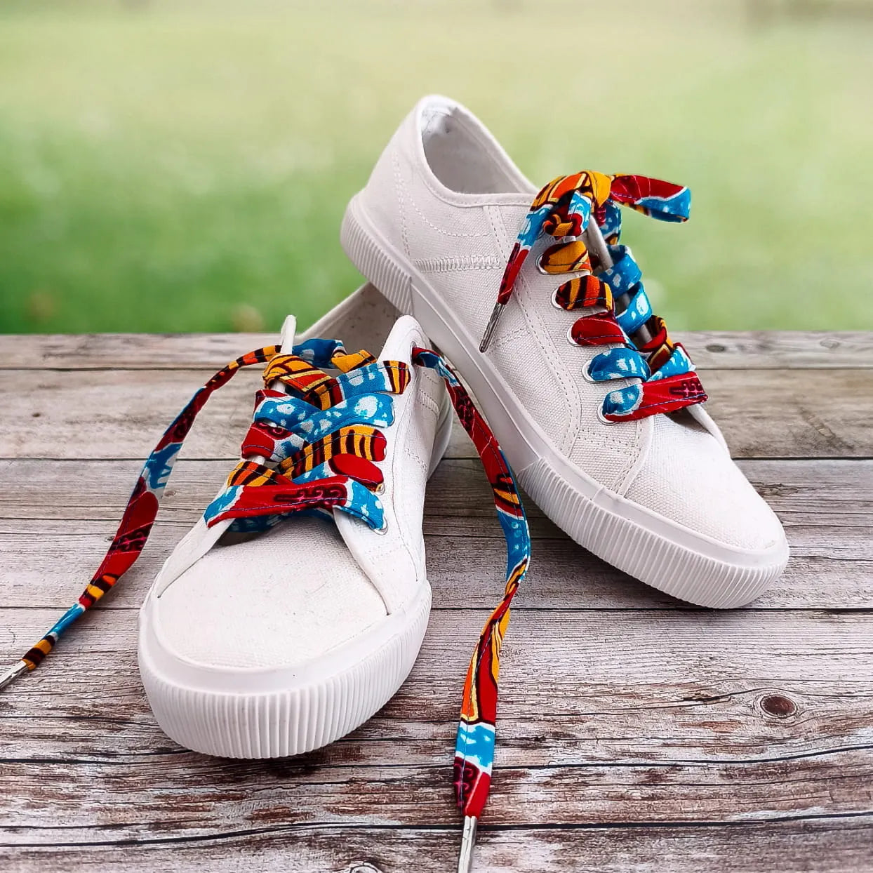 Lacets de chaussures en tissu Wax
