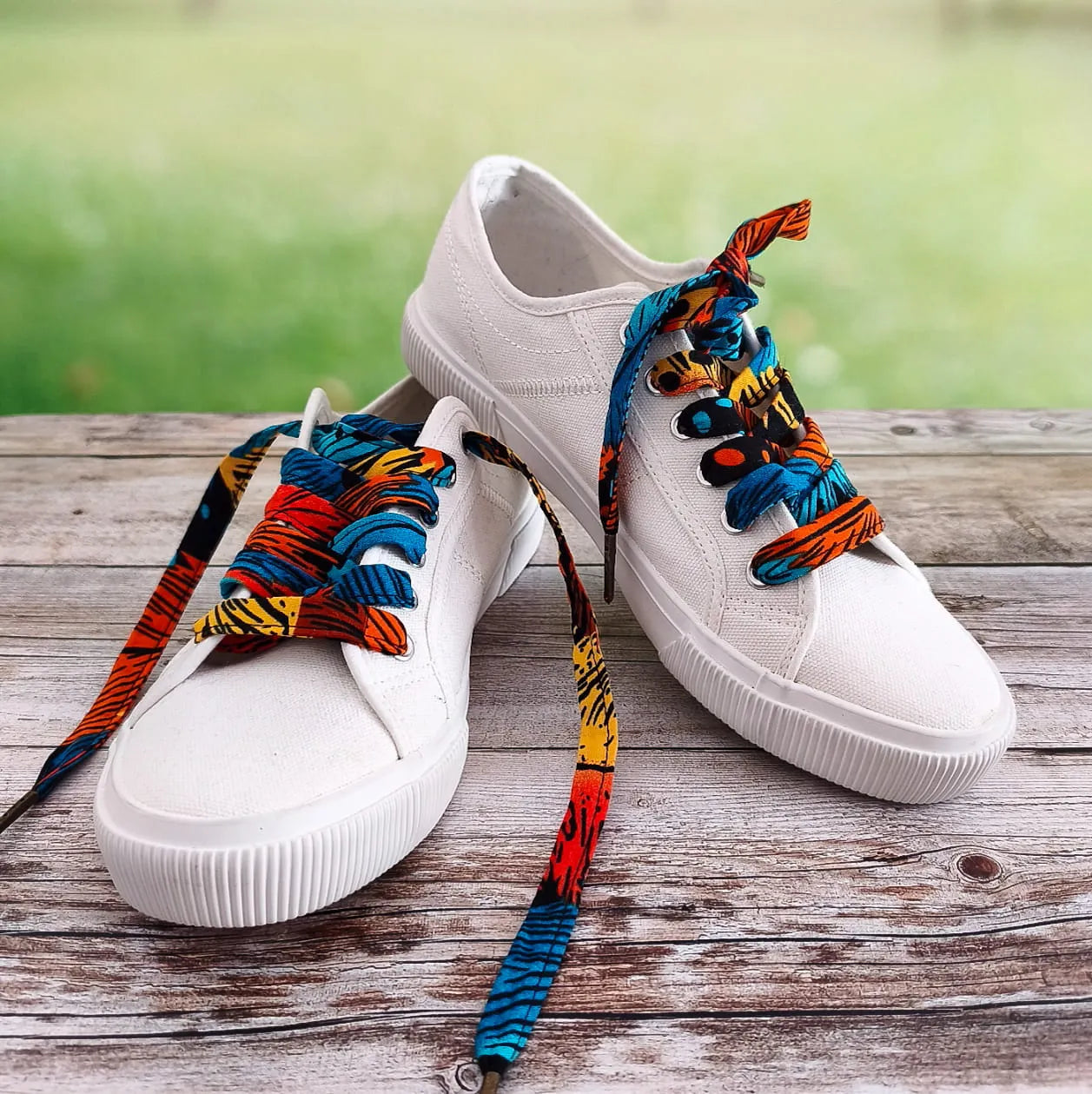 Lacets de chaussures en tissu Wax