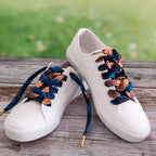 Lacets de chaussures en tissu Wax bleu rose et noir