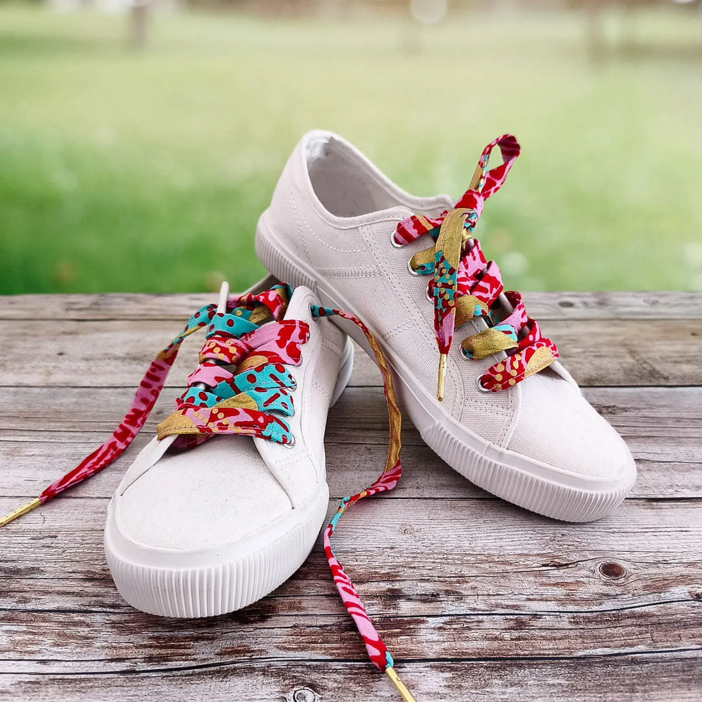 Lacets de chaussures en tissu Wax