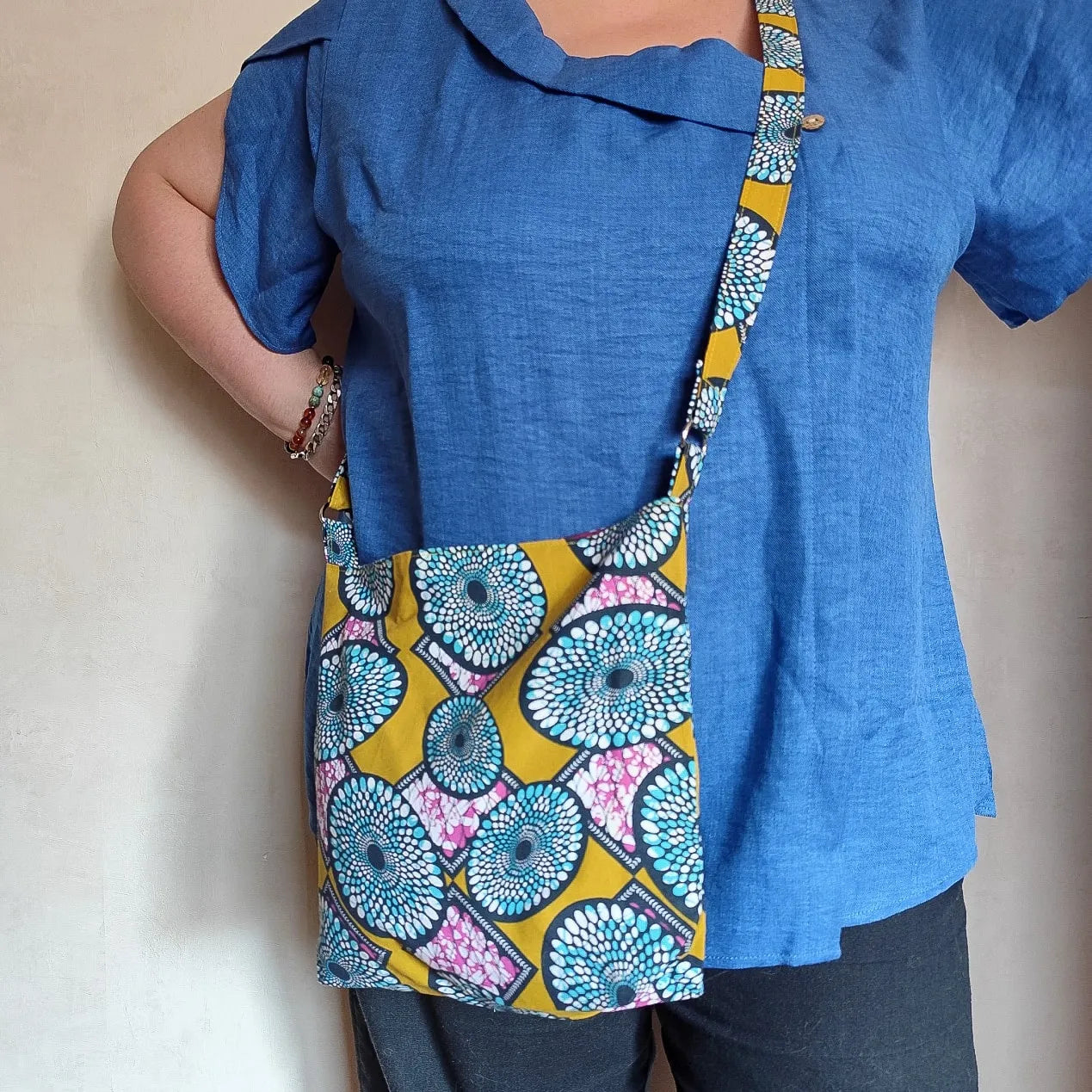 Mini Tote bag  inspiration Wax à bandoulière réglable