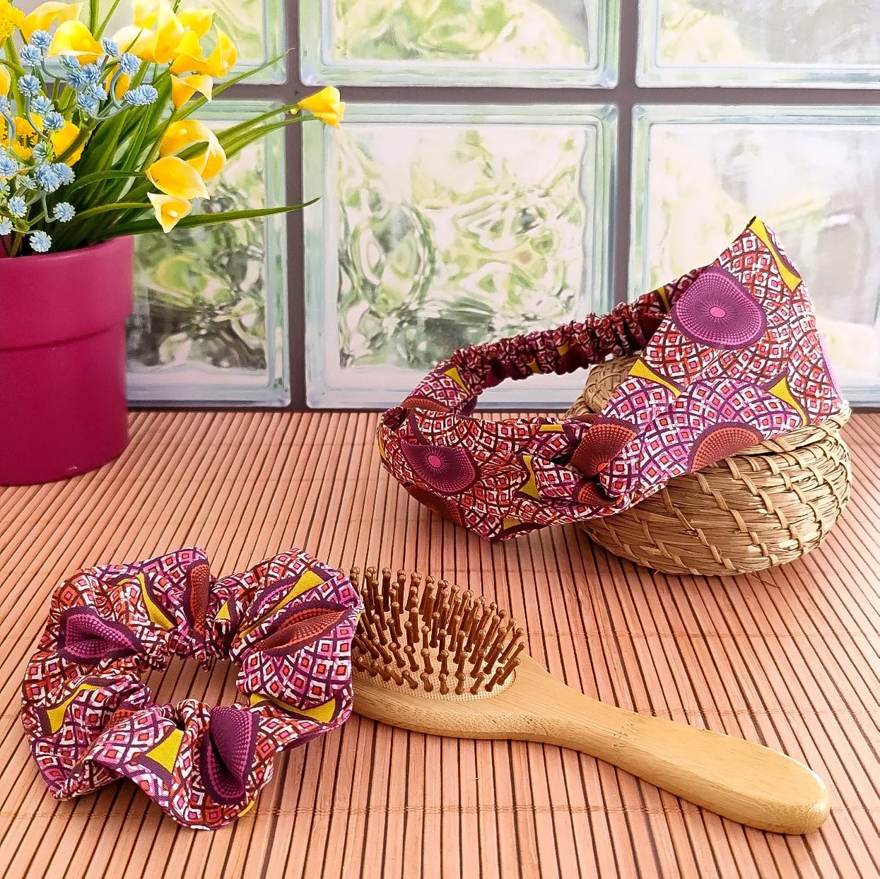 PACK Headband/Bandeau cheveux + Chouchou - Tissu Wax