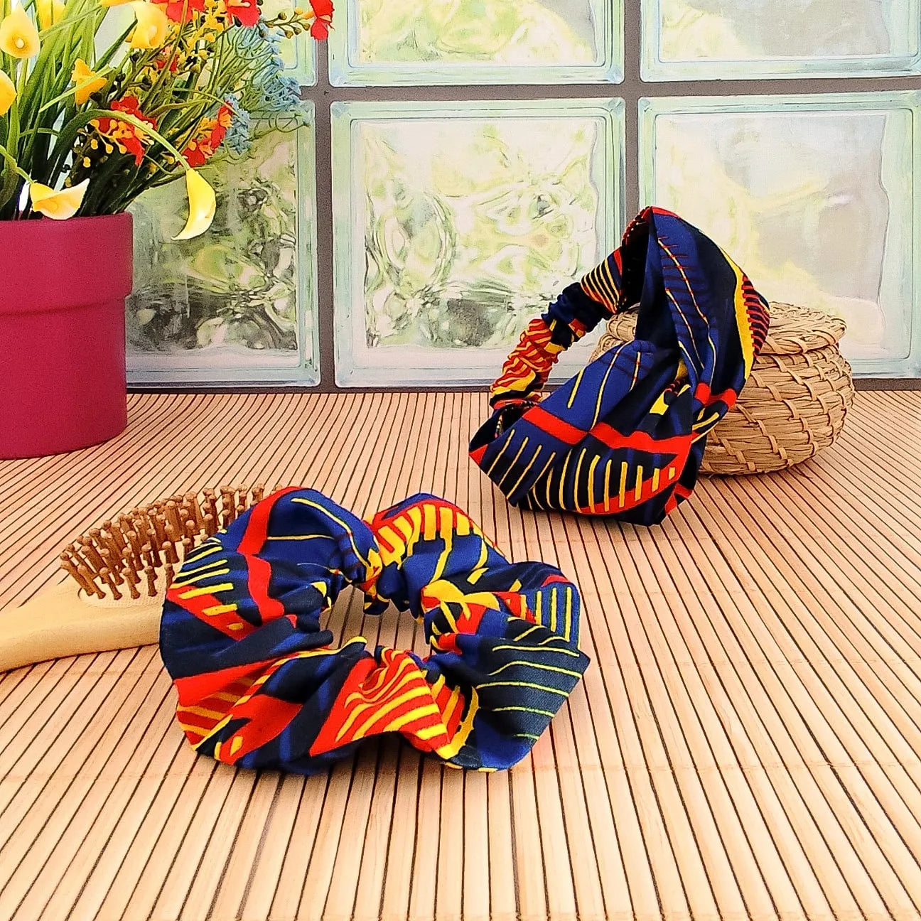 PACK Headband/Bandeau cheveux + Chouchou - Tissu Wax
