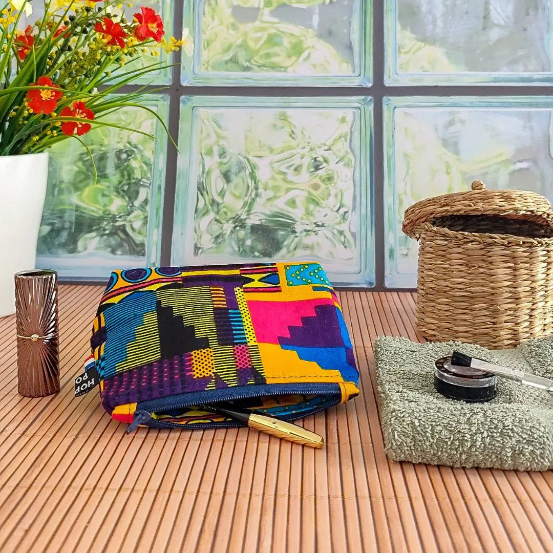 Petite trousse à Maquillage en tissu Wax