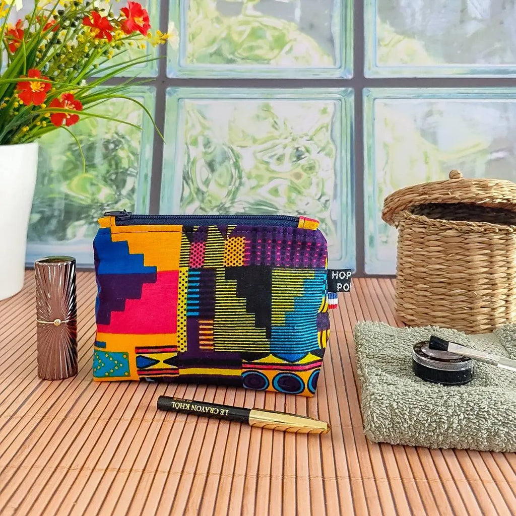 Petite trousse à Maquillage en tissu Wax