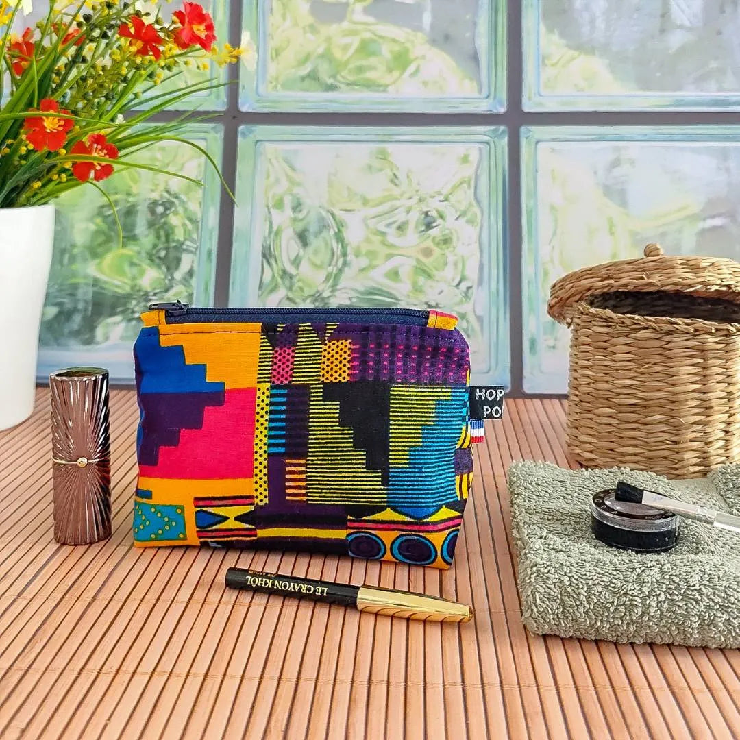 Petite trousse à Maquillage en tissu Wax