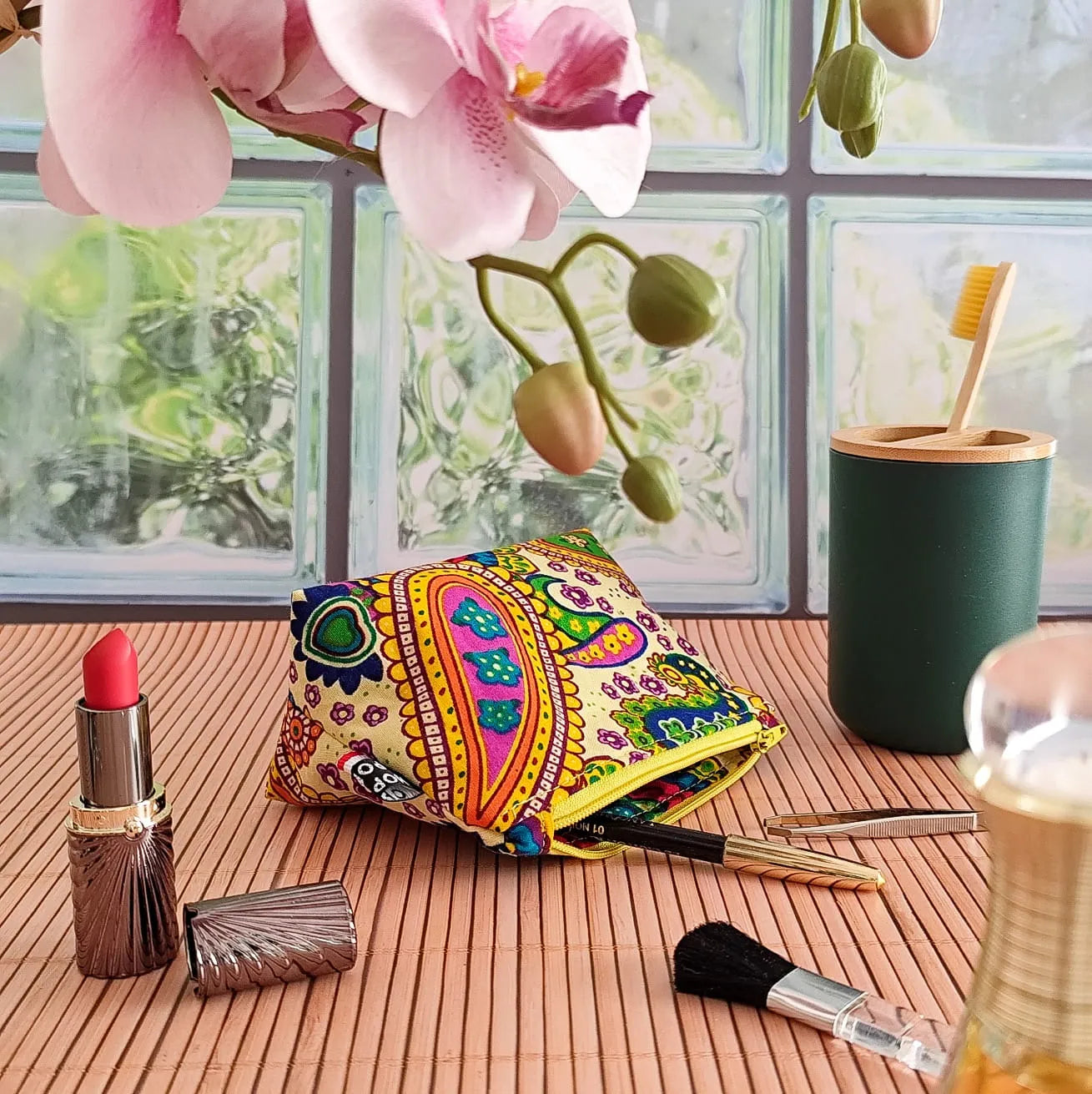 Petite trousse à Maquillage en tissu Wax