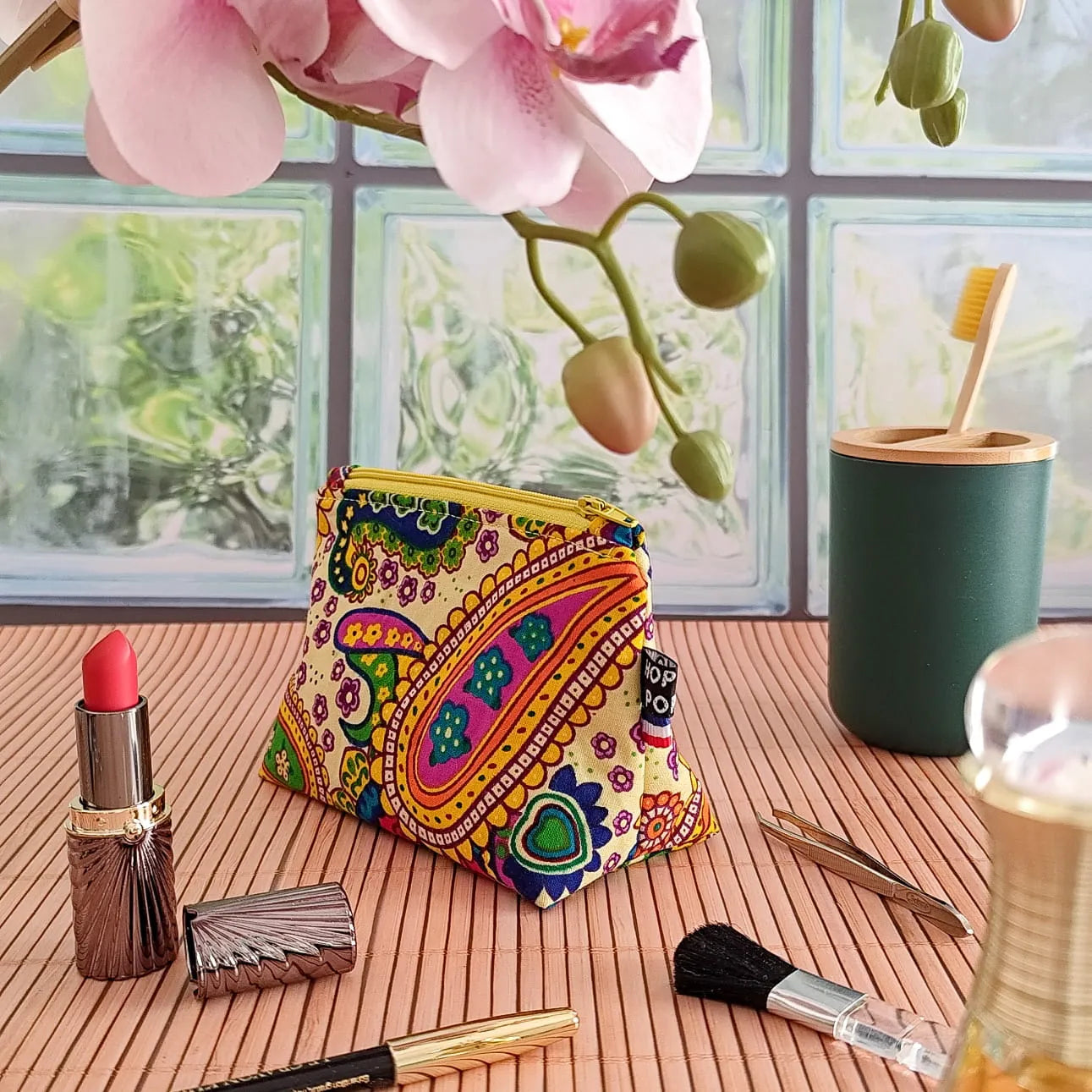 Petite trousse à Maquillage en tissu Wax