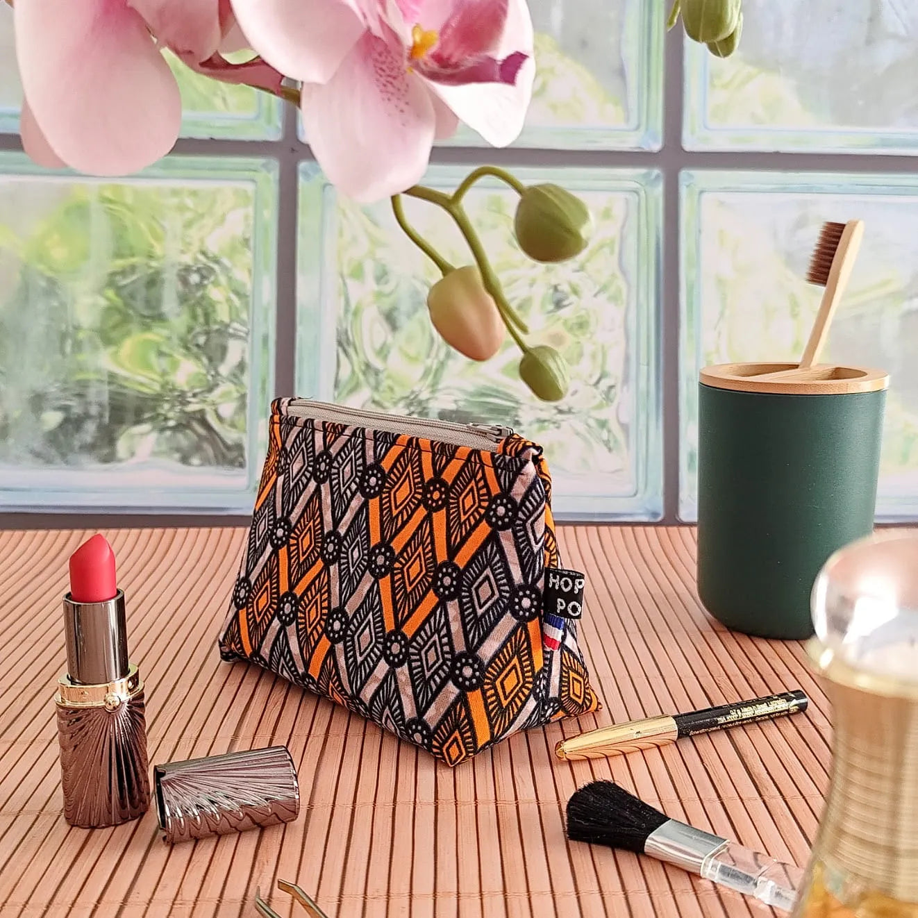 Petite trousse à Maquillage en tissu Wax