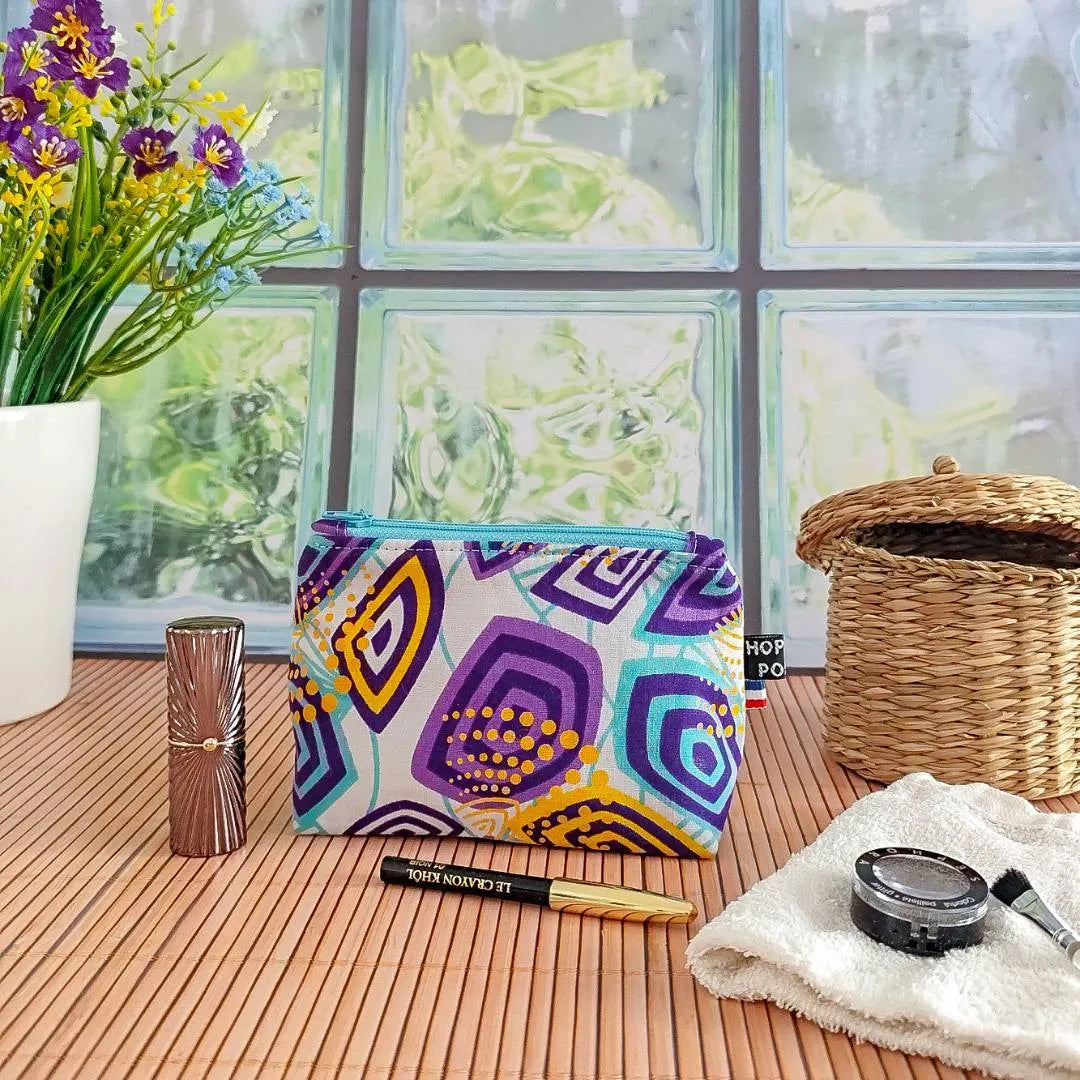 Petite trousse à Maquillage en tissu Wax