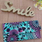 Pochette de rangement "3-en-1" - Tissu Wax bleu et rose