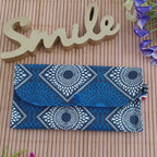 Pochette de rangement "3-en-1" - Tissu inspiration Wax bleu