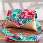 Sac à main doré et tissu Wax rose bleu - Hop Ho Pop's