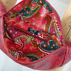 Sac Banane Rose - Simili cuir croco et tissu Wax