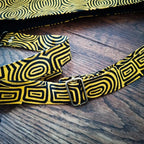 Sac bandouliere jaune - Velours côtelé et tissu Wax