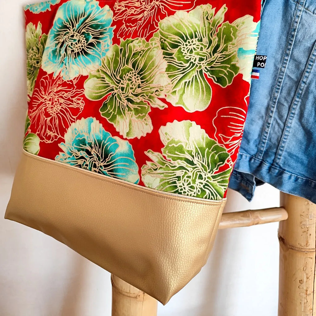 Sac Fourre Tout Bi Matière Wax Doré