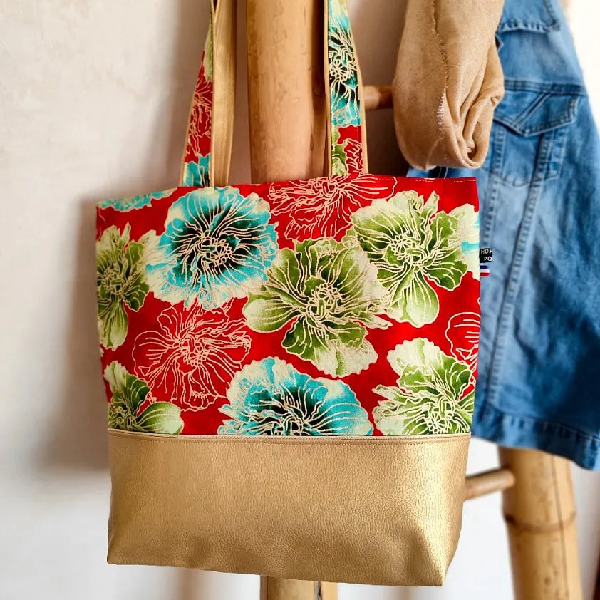 Sac Fourre Tout Bi Matière Wax Doré