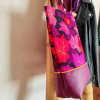 Sac cabas violet - Simili cuir et tissu Wax