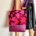 Sac cabas violet - Simili cuir et tissu Wax