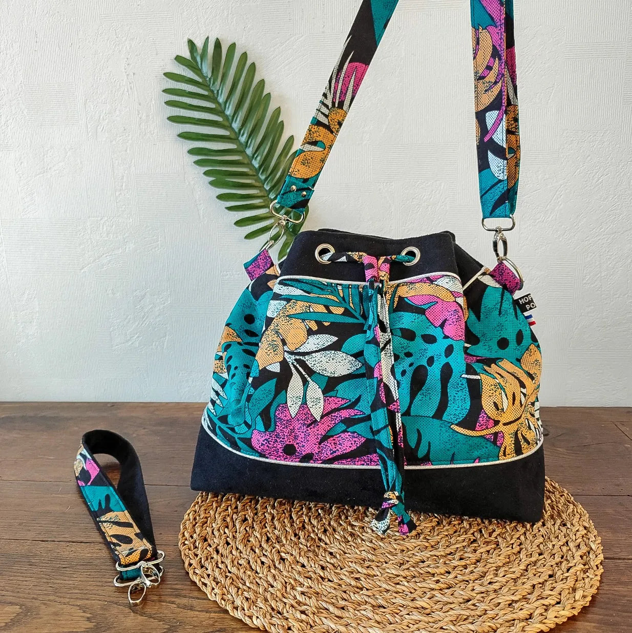 Sac Seau tissu Wax Femme- Motif Tropical